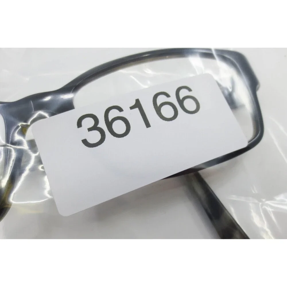 Bvlgari Rectangular Eyeglass Frames Black Grey Marble 53-17-140 Silver Logo